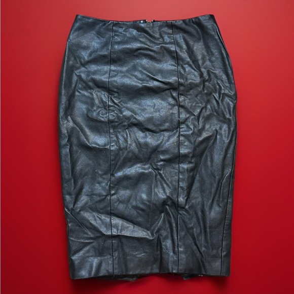 Vintage Jorge Full Zip Size 8 Genuine leather Pencil Skirt Fetish Sissy CD Trans - Picture 4 of 5